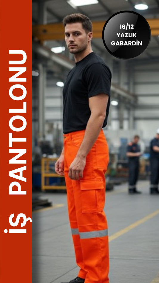 Selçuklu Plus 16/12 Gabardin Yazlık İşçi Pantolonu Tek Reflektörlü İş Pantolonu