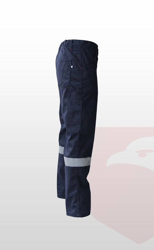 16/12 Gabardin Lacivert Yazlık İşçi Pantolonu Tek Reflektörlü İş Pantolonu