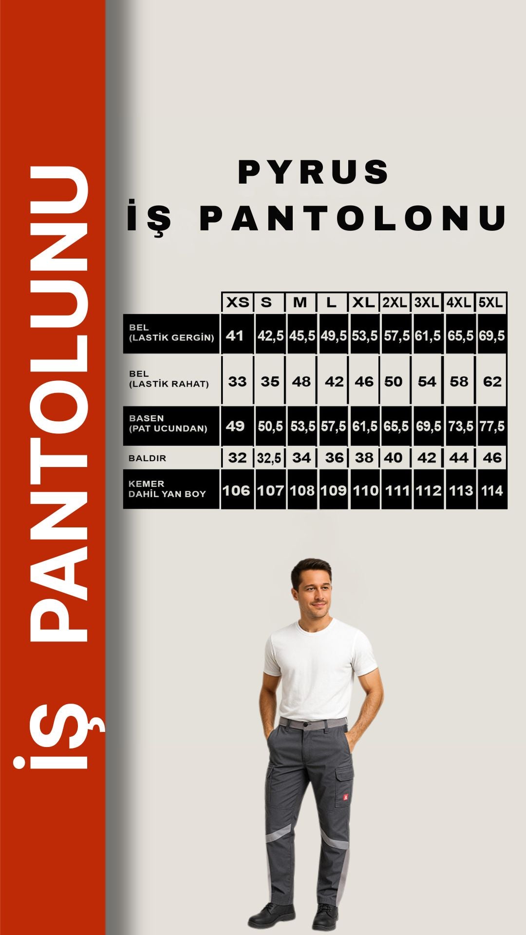 Armadillo Pyrus Gri İş Pantolonu – Ergonomik Kesim, Çok Cepli Dayanıklı Yapı