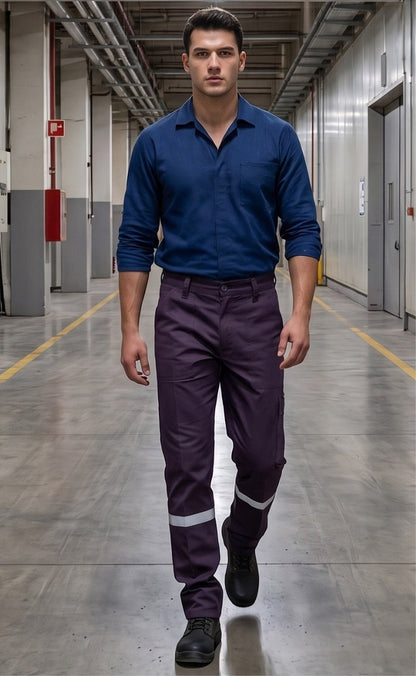 16/12 Gabardin Likralı Yazlık Tek Reflektörlü İşçi Pantolonu