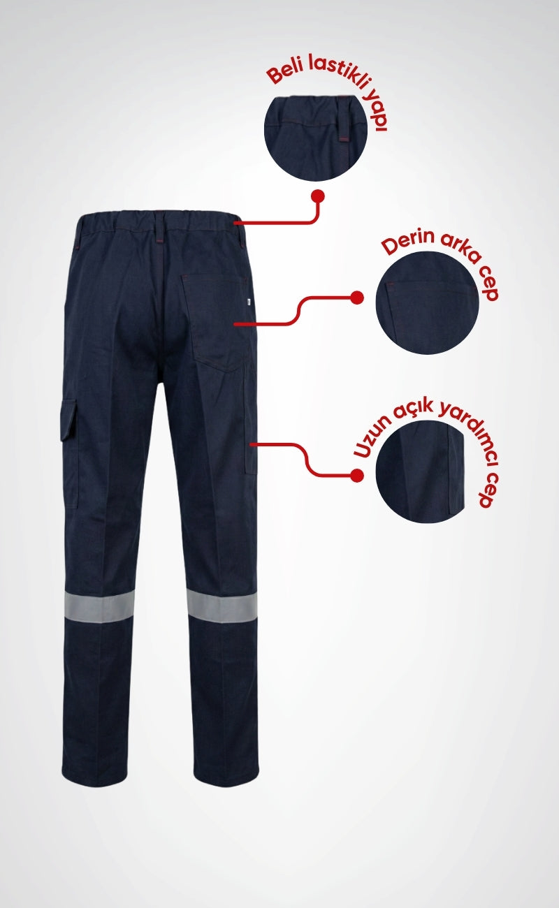 16/12 Gabardin Likralı Yazlık Tek Reflektörlü İşçi Pantolonu
