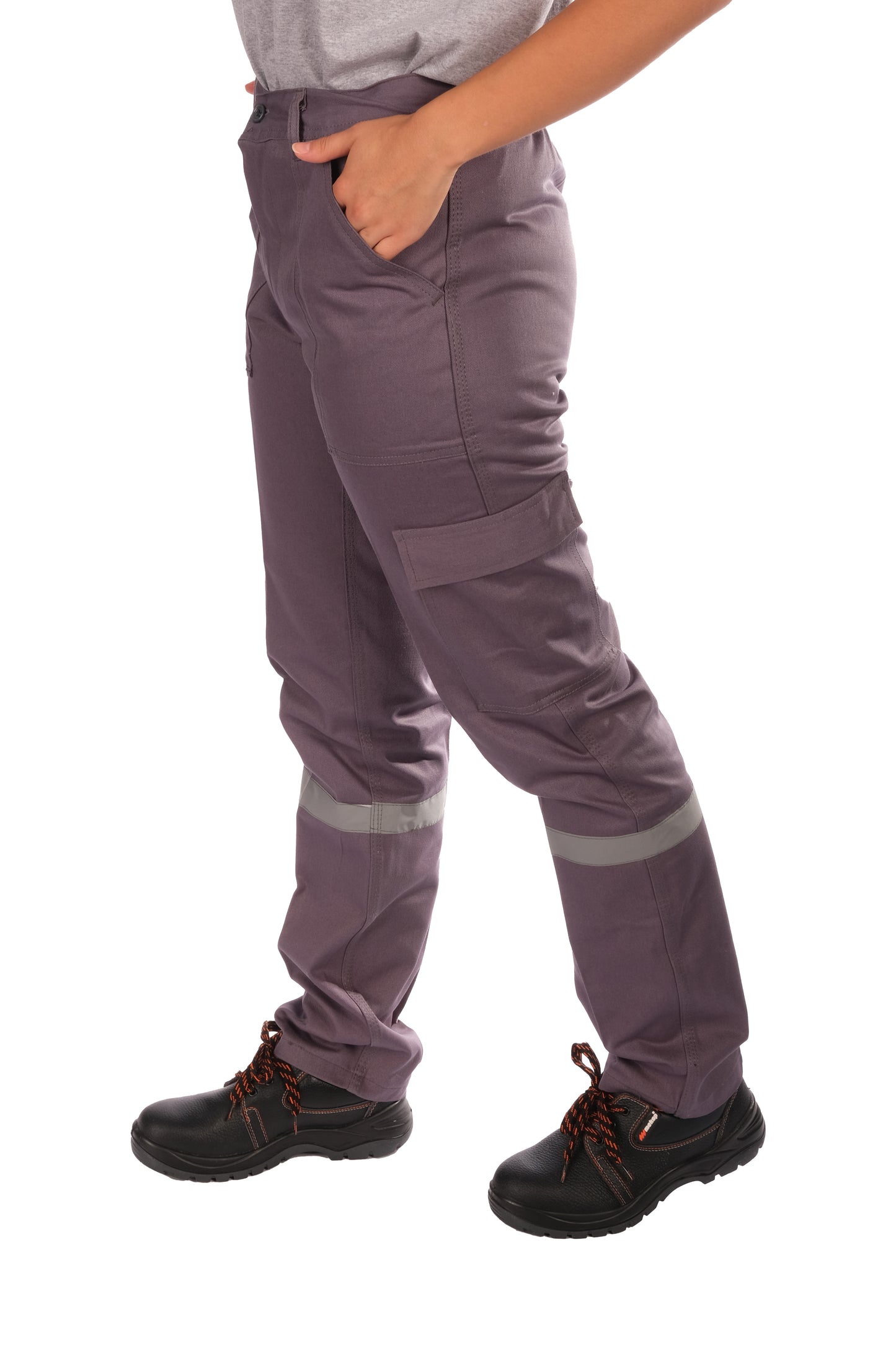 Selçuklu Plus 16/12 Gabardin Gri Yazlık İşçi Pantolonu Tek Reflektörlü İş Pantolonu