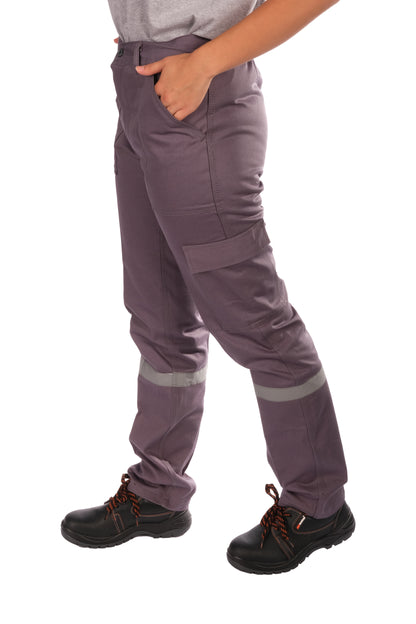 Selçuklu Plus 16/12 Gabardin Gri Yazlık İşçi Pantolonu Tek Reflektörlü İş Pantolonu