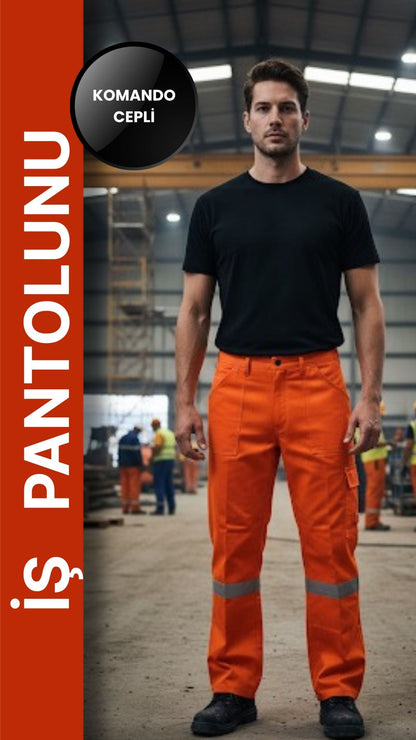 16/12 Gabardin Yazlık İşçi Pantolonu Tek Reflektörlü İş Pantolonu