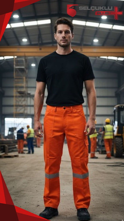 Selçuklu Plus 16/12 Gabardin Yazlık İşçi Pantolonu Tek Reflektörlü İş Pantolonu