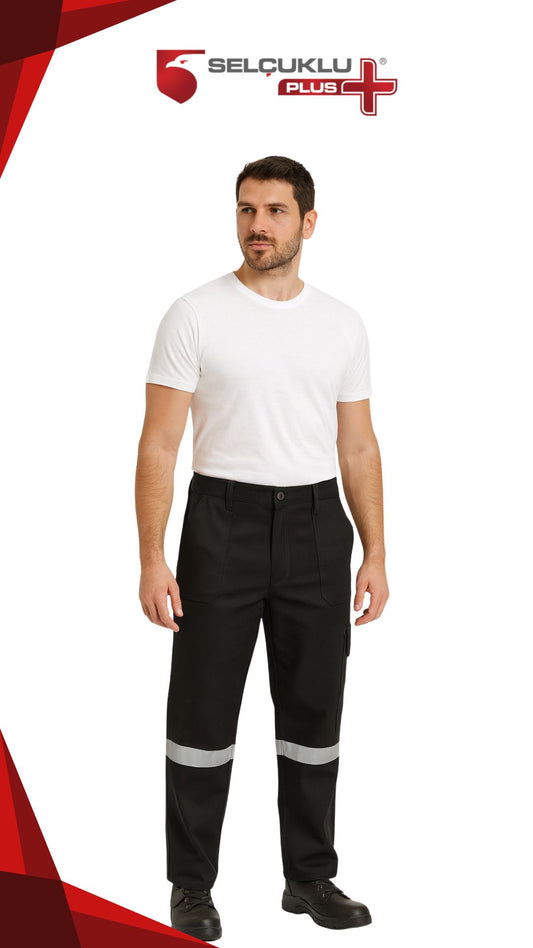 Selçuklu Plus 16/12 Gabardin Yazlık İşçi Pantolonu Tek Reflektörlü İş Pantolonu