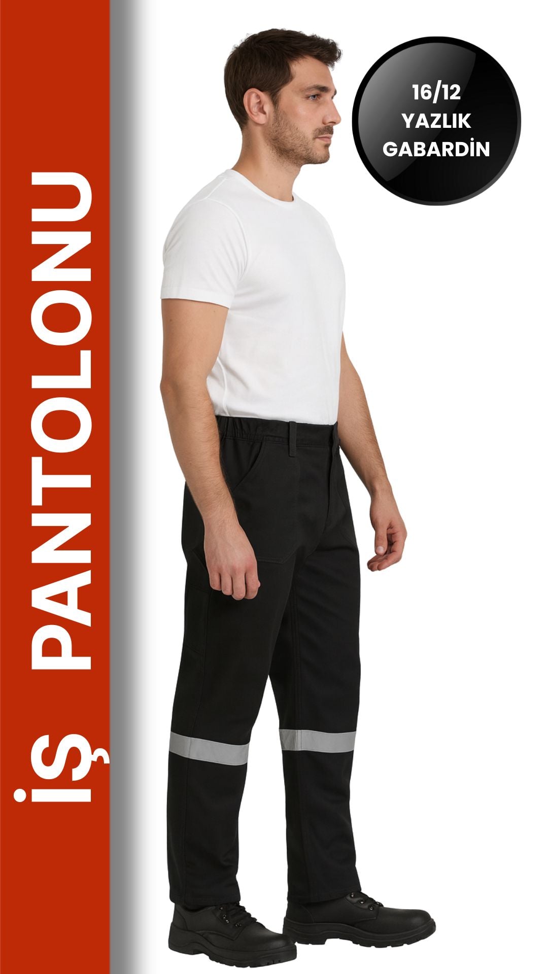 Selçuklu Plus 16/12 Gabardin Yazlık İşçi Pantolonu Tek Reflektörlü İş Pantolonu