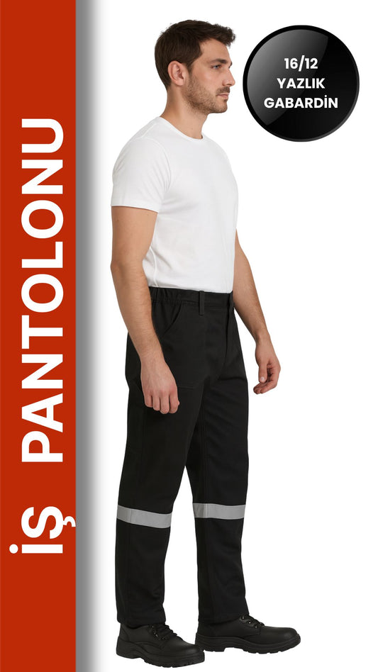 Selçuklu Plus 16/12 Gabardin Yazlık İşçi Pantolonu Tek Reflektörlü İş Pantolonu