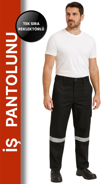 16/12 Gabardin Yazlık İşçi Pantolonu Tek Reflektörlü İş Pantolonu