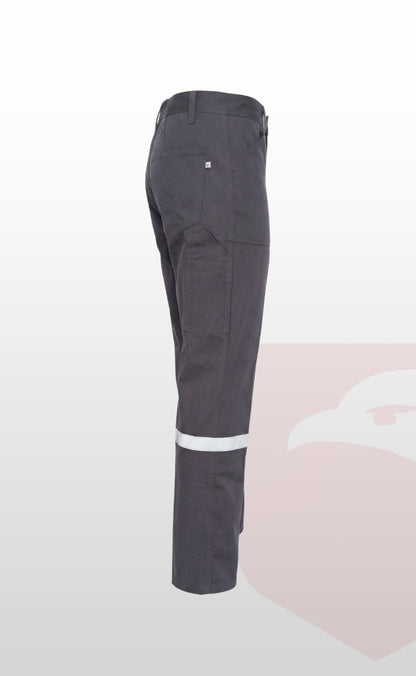 16/12 Gabardin Gri Yazlık İşçi Pantolonu Tek Reflektörlü İş Pantolonu