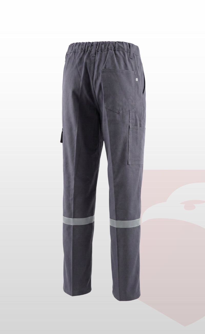 16/12 Gabardin Gri Yazlık İşçi Pantolonu Tek Reflektörlü İş Pantolonu