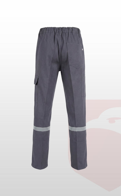 16/12 Gabardin Gri Yazlık İşçi Pantolonu Tek Reflektörlü İş Pantolonu