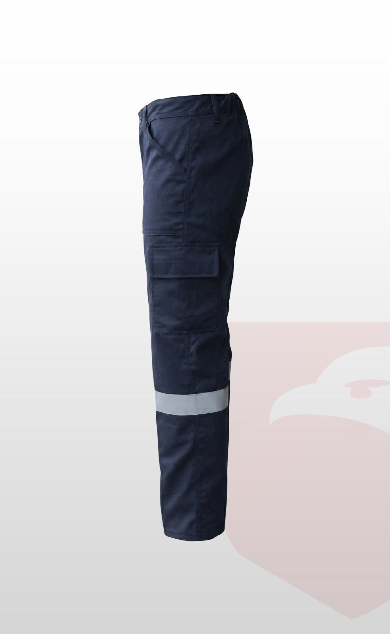 16/12 Gabardin Lacivert Yazlık İşçi Pantolonu Tek Reflektörlü İş Pantolonu