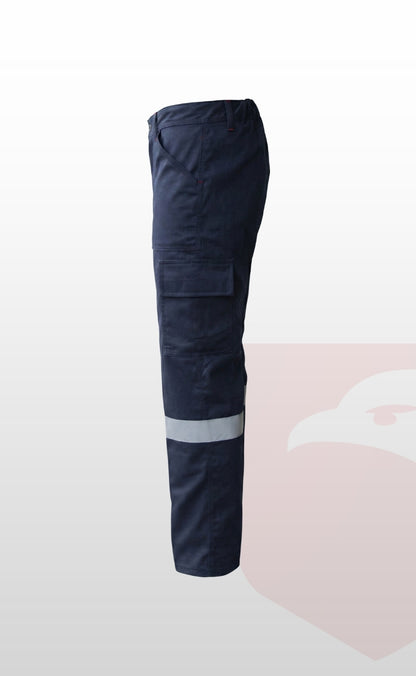 16/12 Gabardin Lacivert Yazlık İşçi Pantolonu Tek Reflektörlü İş Pantolonu