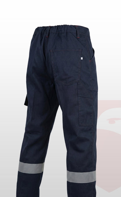 16/12 Gabardin Lacivert Yazlık İşçi Pantolonu Tek Reflektörlü İş Pantolonu
