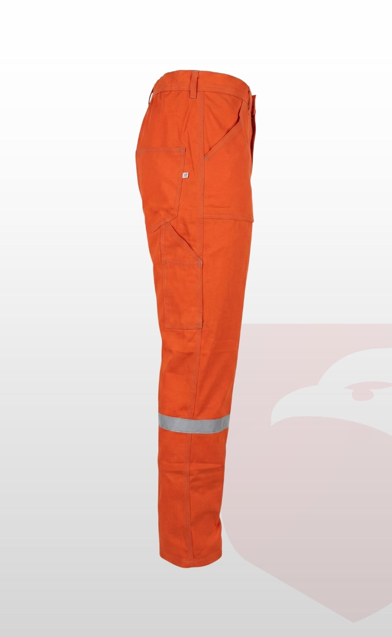 Selçuklu Plus 16/12 Gabardin Turuncu Yazlık İşçi Pantolonu Tek Reflektörlü İş Pantolonu
