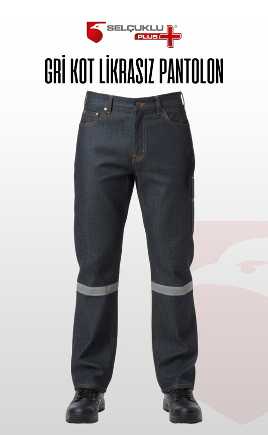 5 Cepli Reflektörlü Gri Kot İş Pantolonu – Uzun Ömürlü ve Sağlam İş Pantolonu