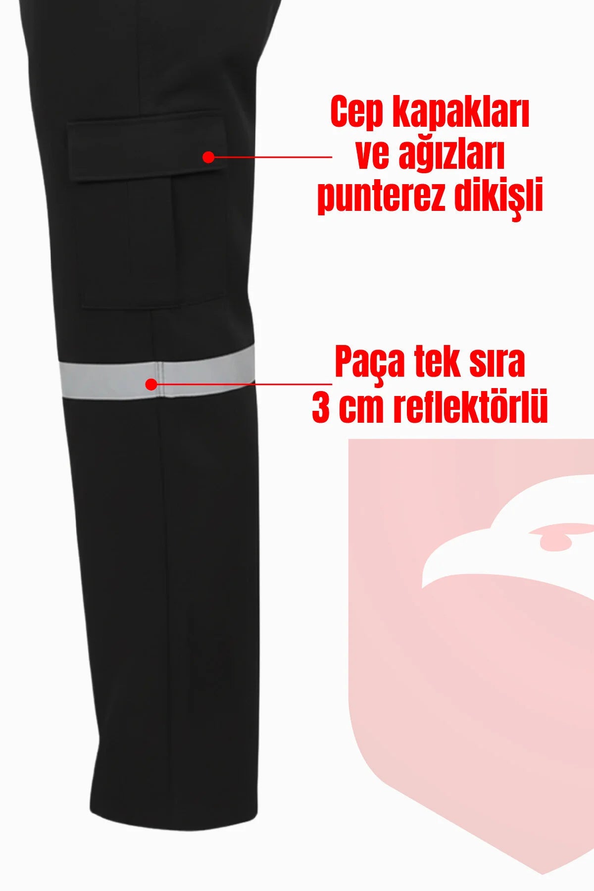 7/7 Gabardin Kışlık İşçi Pantolonu Tek Reflektörlü Kalın İş Pantolonu