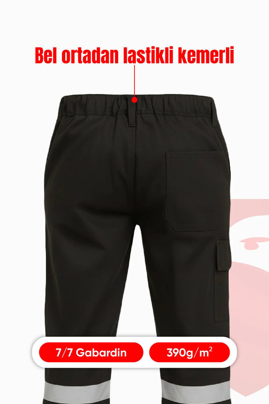 7/7 Gabardin Kışlık İşçi Pantolonu Tek Reflektörlü Kalın İş Pantolonu