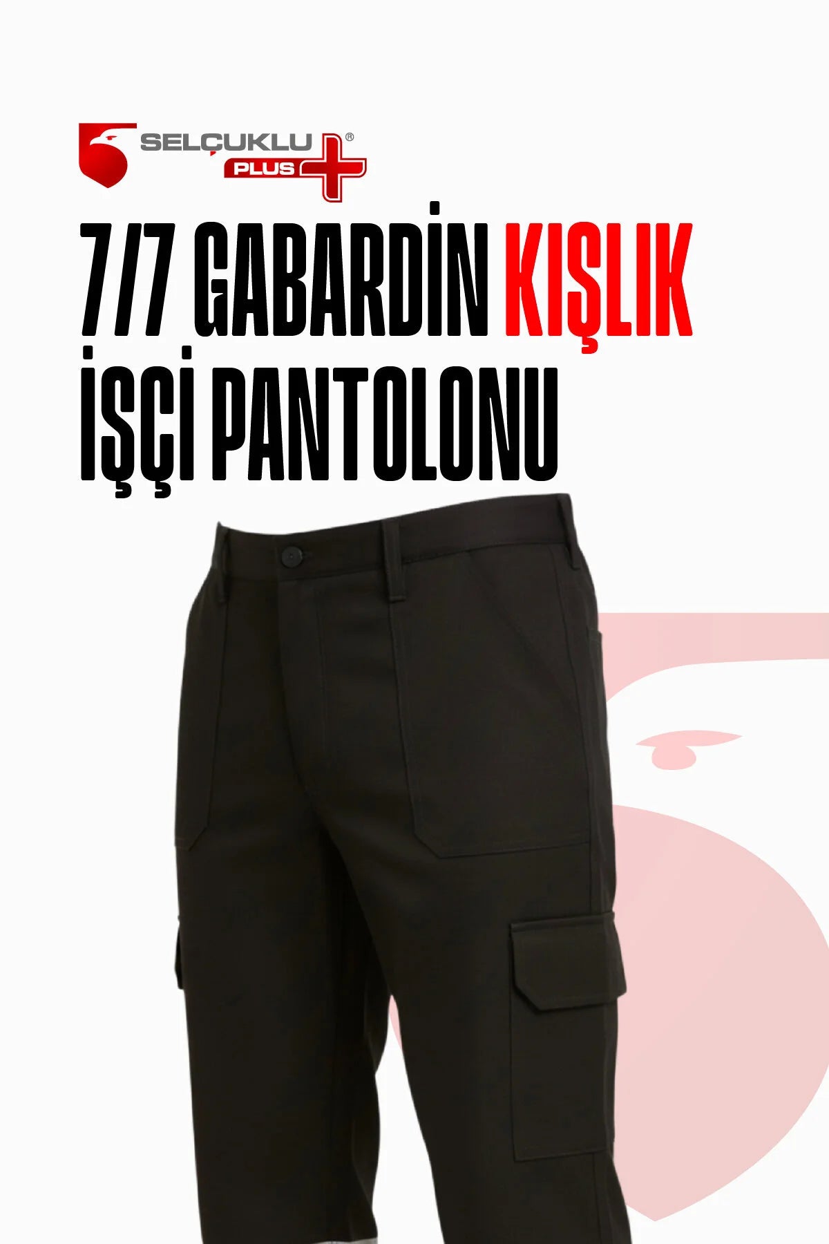 7/7 Gabardin Kışlık İşçi Pantolonu Tek Reflektörlü Kalın İş Pantolonu