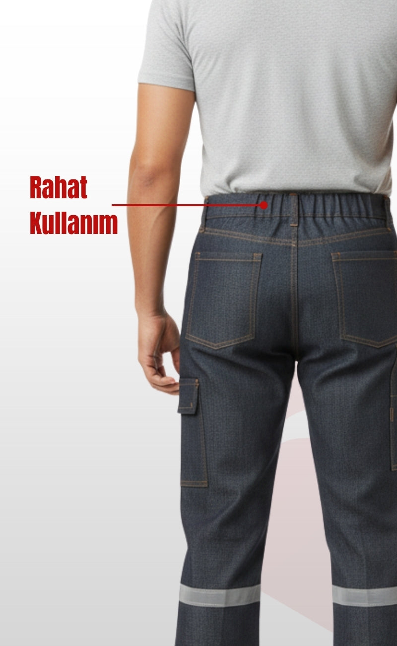 5 Cepli Reflektörlü Gri Kot İş Pantolonu – Uzun Ömürlü ve Sağlam İş Pantolonu