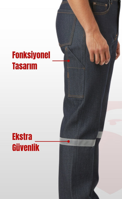 5 Cepli Reflektörlü Gri Kot İş Pantolonu – Uzun Ömürlü ve Sağlam İş Pantolonu