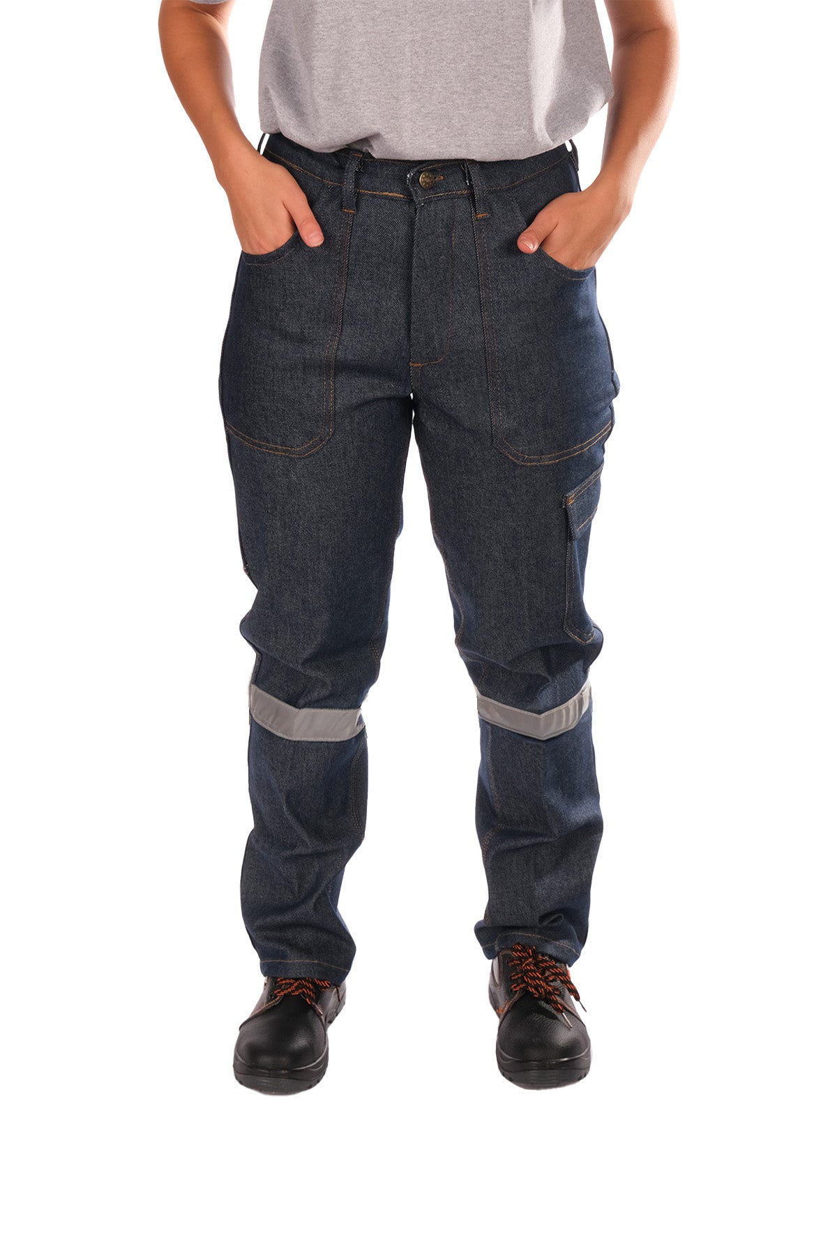 Selçuklu Plus 5 Cepli Reflektörlü Lacivert Kot İş Pantolonu – 12 Ons Kumaş – Uzun Ömürlü ve Sağlam İş Pantolonu