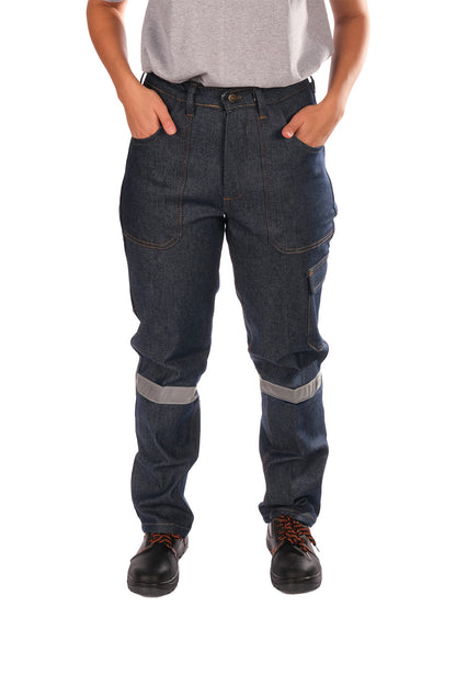 Selçuklu Plus 5 Cepli Reflektörlü Lacivert Kot İş Pantolonu – 12 Ons Kumaş – Uzun Ömürlü ve Sağlam İş Pantolonu