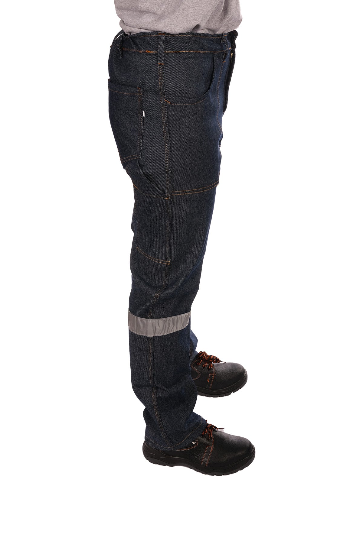 Selçuklu Plus 5 Cepli Reflektörlü Lacivert Kot İş Pantolonu – 12 Ons Kumaş – Uzun Ömürlü ve Sağlam İş Pantolonu