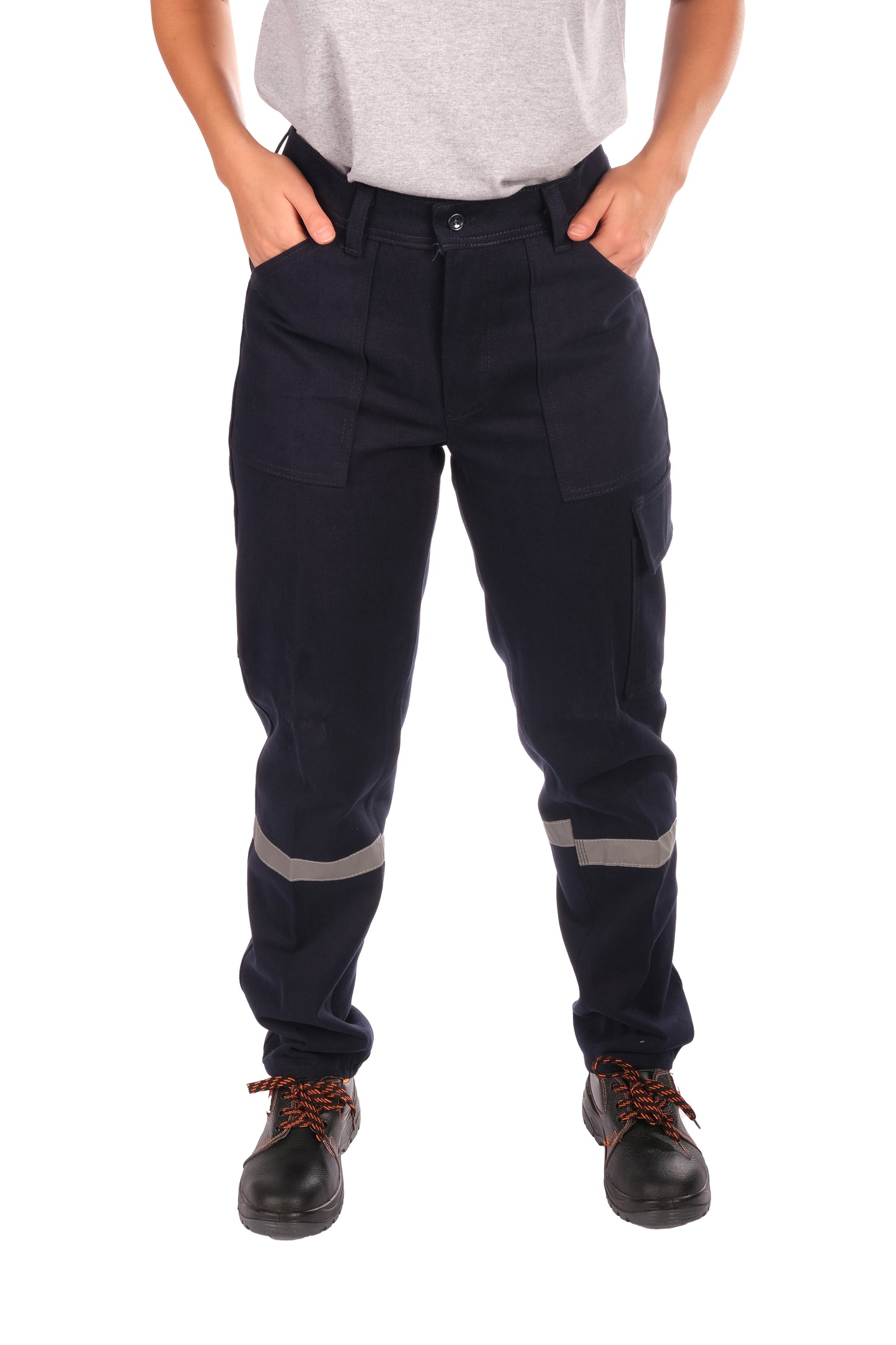 Selçuklu Plus 7/7 Gabardin Lacivert Kışlık İşçi Pantolonu Tek Reflektörlü Kalın İş Pantolonu