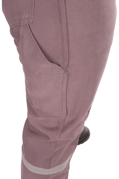 Selçuklu Plus 7/7 Gabardin Gri Kışlık İşçi Pantolonu Tek Reflektörlü Kalın İş Pantolonu-Gri