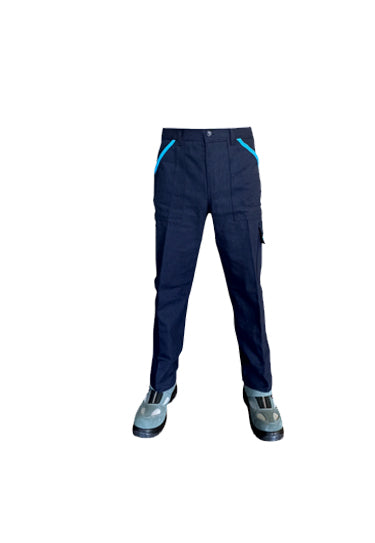 Selçuklu Plus 7/7 Gabardin Kışlık İşçi Pantolonu Tek Reflektörlü Mavi Biyeli Kalın İş Pantolonu