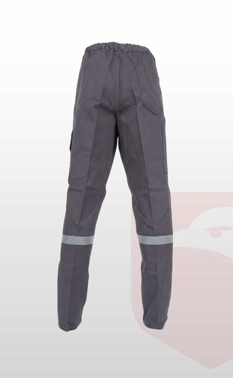 7/7 Gabardin Gri Kışlık İşçi Pantolonu Tek Reflektörlü Kalın İş Pantolonu-Gri