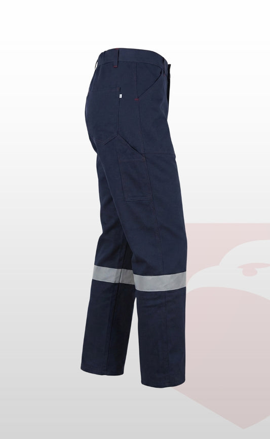 7/7 Gabardin Lacivert Kışlık İşçi Pantolonu Tek Reflektörlü Kalın İş Pantolonu