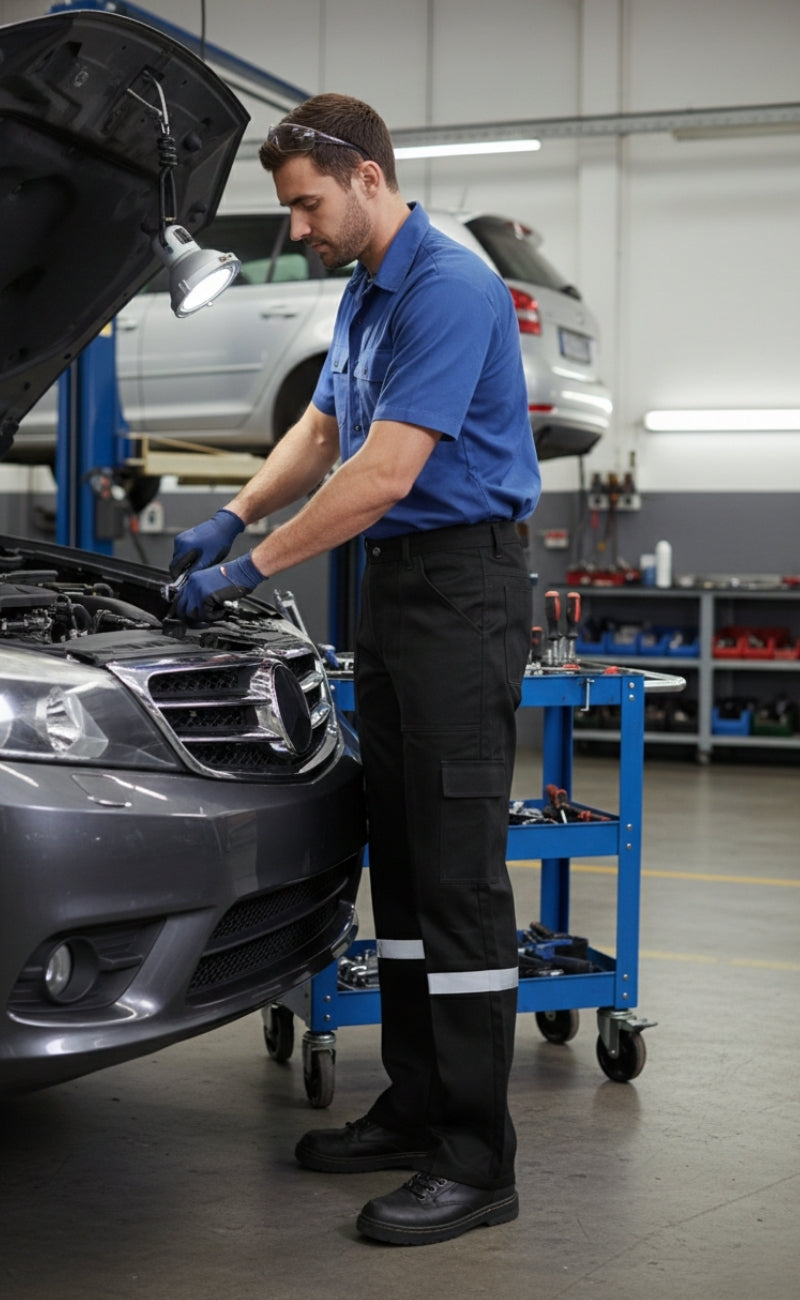 7/7 Gabardin Kışlık İşçi Pantolonu Tek Reflektörlü Kalın İş Pantolonu