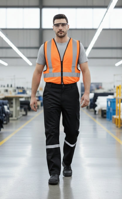 7/7 Gabardin Kışlık İşçi Pantolonu Tek Reflektörlü Kalın İş Pantolonu