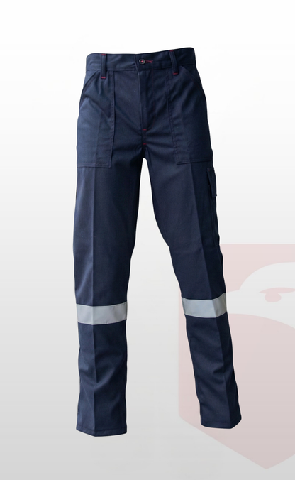 16/12 Gabardin Lacivert Yazlık İşçi Pantolonu Tek Reflektörlü İş Pantolonu