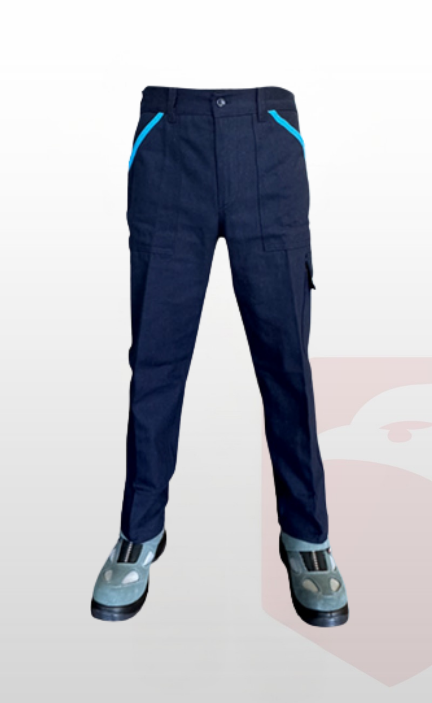 7/7 Gabardin Lacivert Kışlık İşçi Pantolonu Tek Reflektörlü Mavi Biyeli Kalın İş Pantolonu