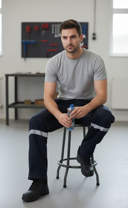 5 Cepli Reflektörlü Likrasız Uzun Ömürlü ve Sağlam Kumaş Koyu Lacivert Kot Pantolon