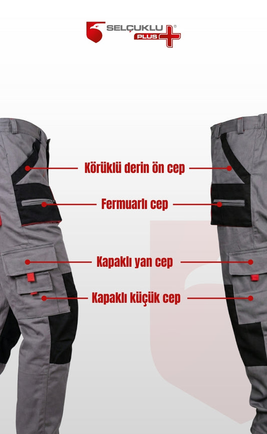 Pantolon 16/12 Avangard Gri – Çok Cepli Dayanıklı İş Pantolonu