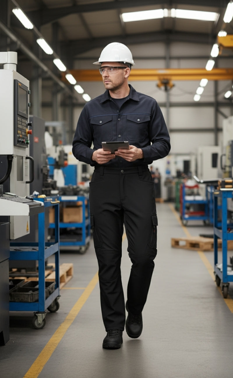 Softshell Siyah İş Pantolonu | Su Geçirmez, Rüzgar Dayanıklı, Çok Cepli, Esnek Kumaş