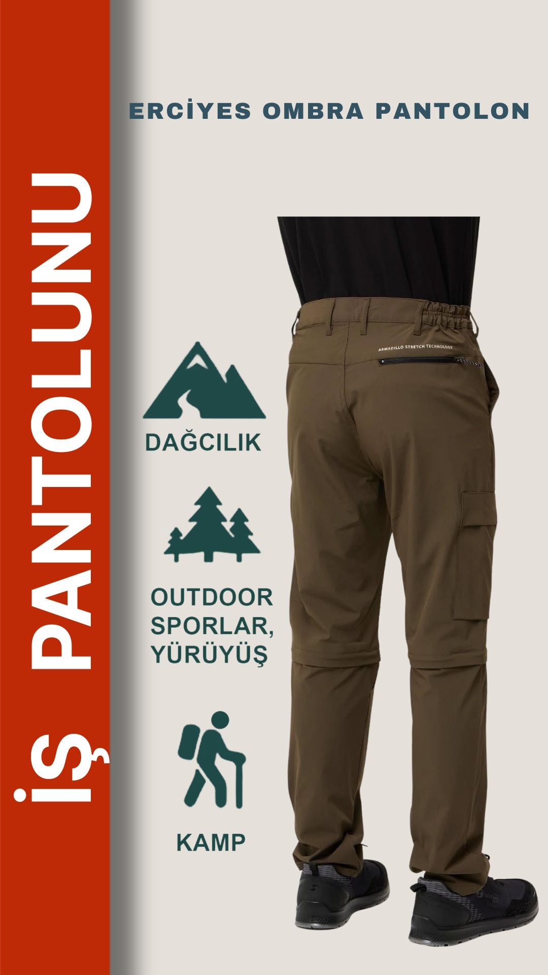 Selçuklu Plus Armadillo Erciyes Outdoor Kahverengi Pantolon – Su İtici, Nefes Alabilir ve Esnek Yapı