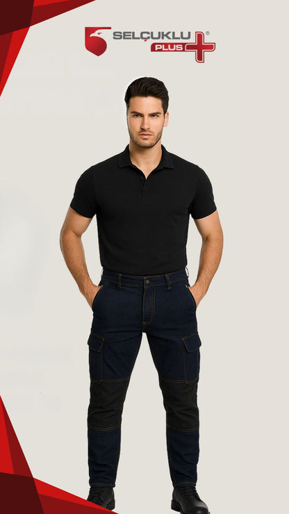 Selçuklu Plus Likralı Çok Cepli Kot İş Pantolonu – Esnek Yapı ve Fonksiyonel Tasarım