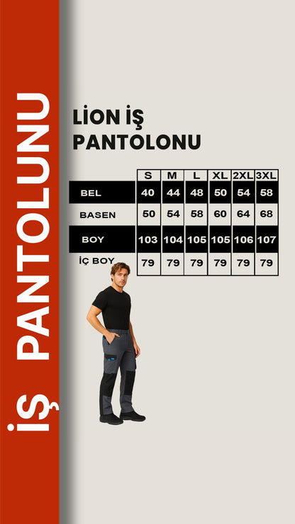 Selçuklu Plus Lion Lacivert Çok Cepli İş Pantolonu – Dayanıklı, Ergonomik ve Şık Tasarım