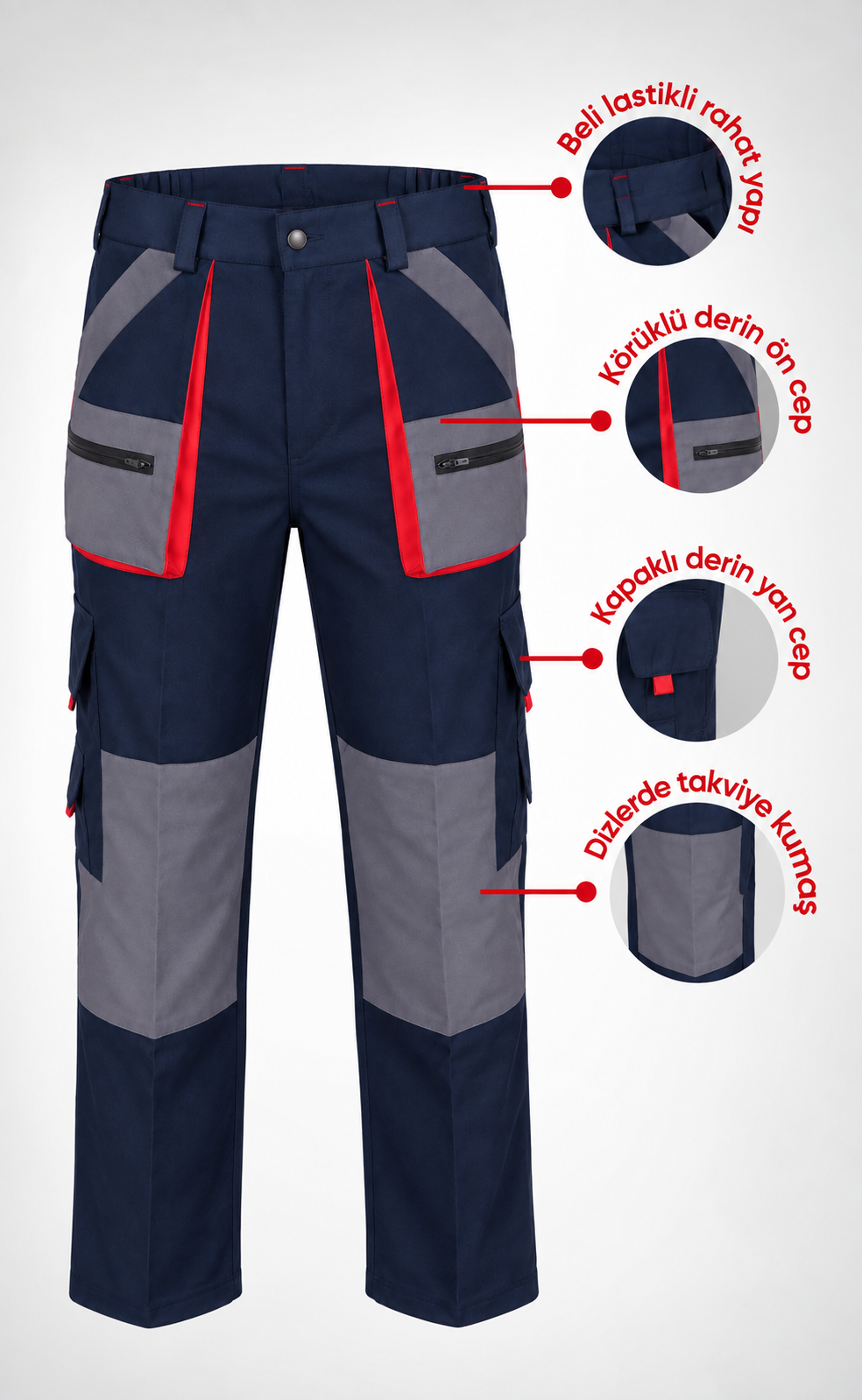 Pantolon 16/12 Avangard Lacivert – Çok Cepli Dayanıklı İş Pantolonu