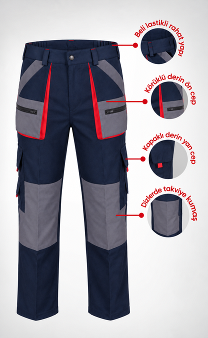 Pantolon 16/12 Avangard Lacivert – Çok Cepli Dayanıklı İş Pantolonu