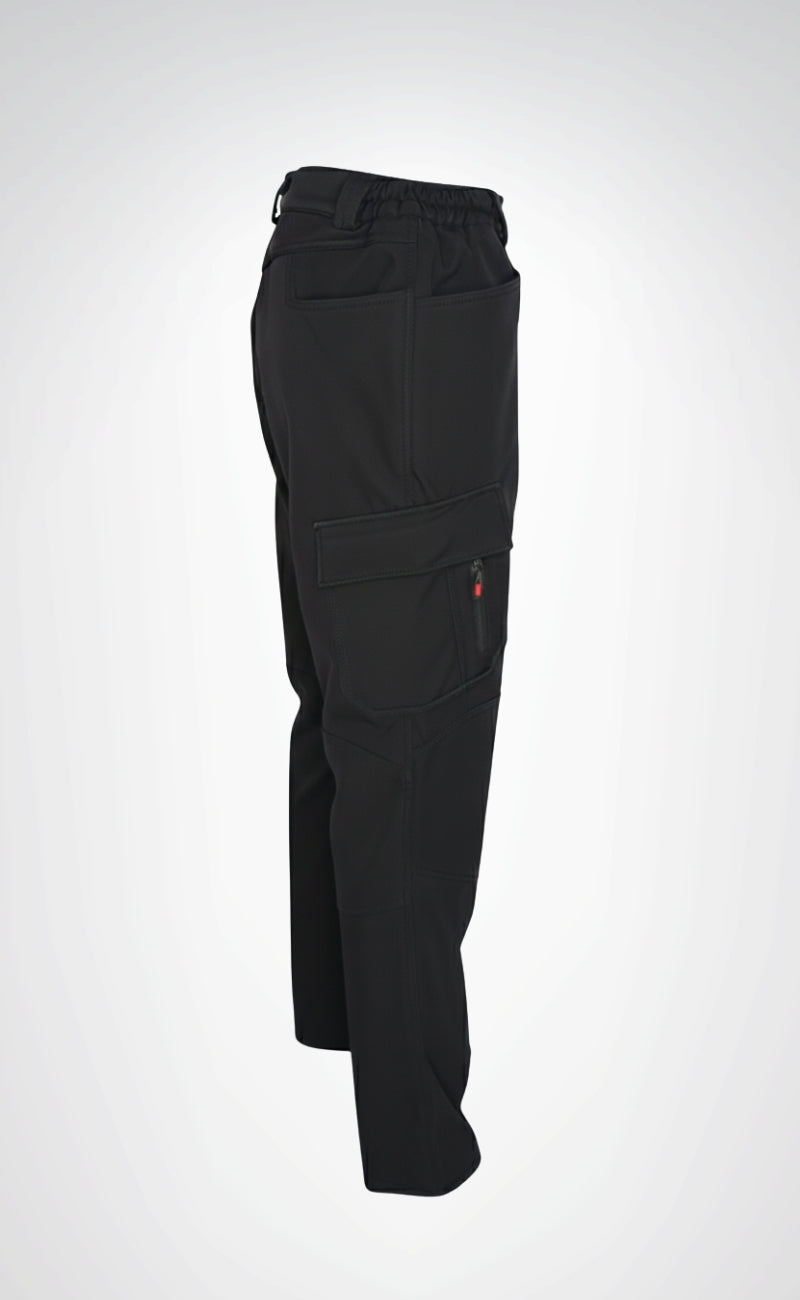 Softshell Siyah İş Pantolonu | Su Geçirmez, Rüzgar Dayanıklı, Çok Cepli, Esnek Kumaş