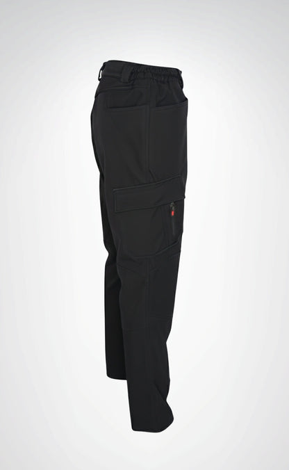 Softshell Siyah İş Pantolonu | Su Geçirmez, Rüzgar Dayanıklı, Çok Cepli, Esnek Kumaş