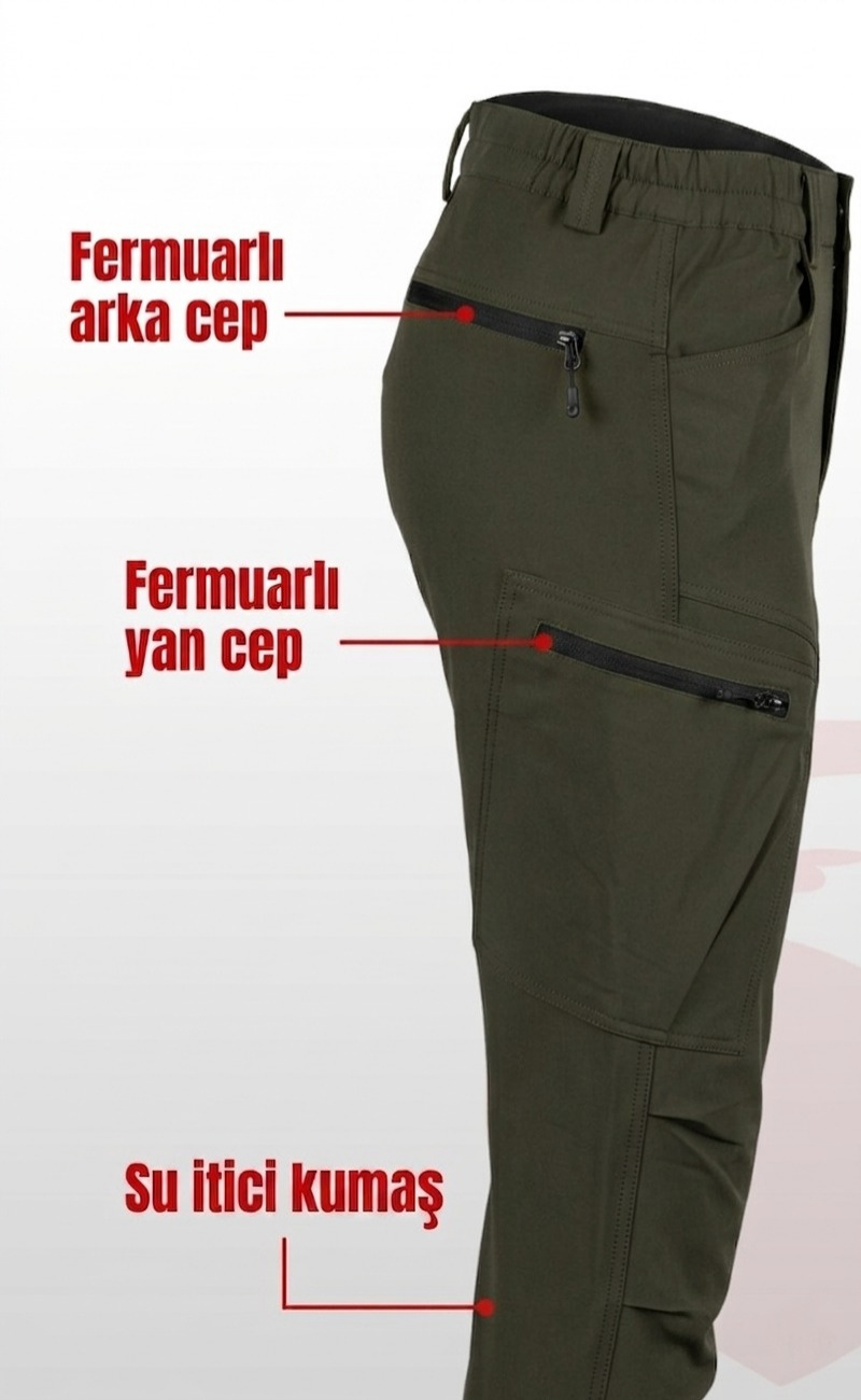 Su İticili, Fermuar Cepli ve Rahat Kalıplı Outdoor Taktikal Pantolon
